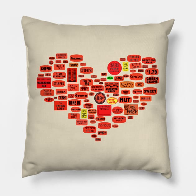 Grocery Store Heart Pillow by kthorjensen