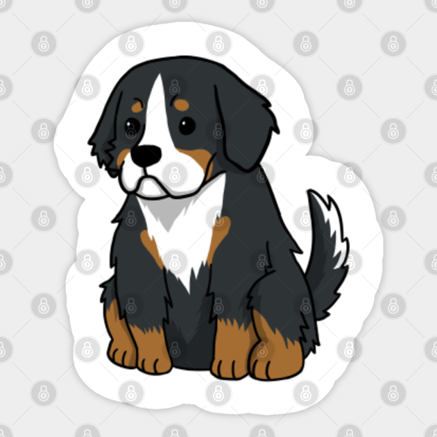 Bernese Mountain Dog Cute Cartoon Bernese Mountain Dog Sticker Teepublic