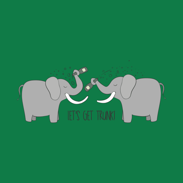 Let's Get Trunk- Funny Elephant Party Gift by Dreamy Panda Designs