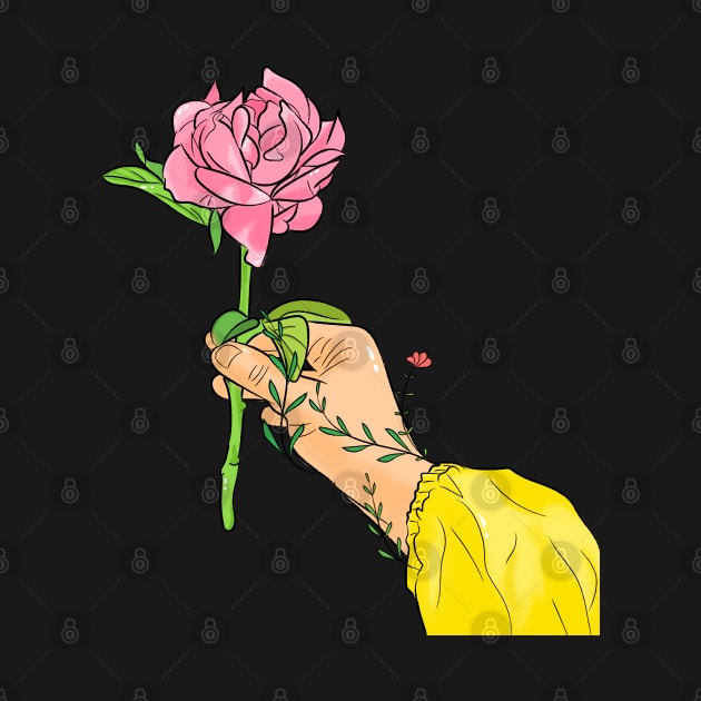 Hand Holding A Rose by Lizzamour