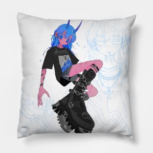 Goth demon (transparent) Pillow