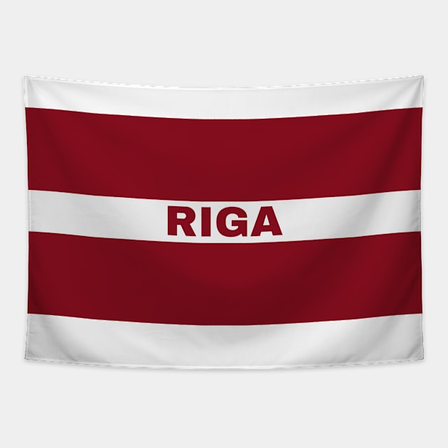 Riga City in Latvian Flag Tapestry by aybe7elf