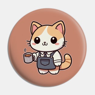 Coffee Cat Barista Pin