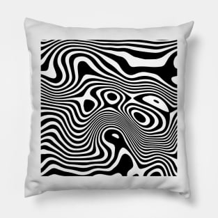 Black white stripes Art Pillow
