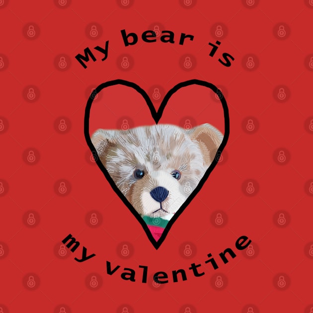 My Bear is My Valentine by ellenhenryart