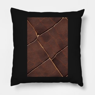 Brown Imitation leather, natural and ecological leather print #10 Pillow