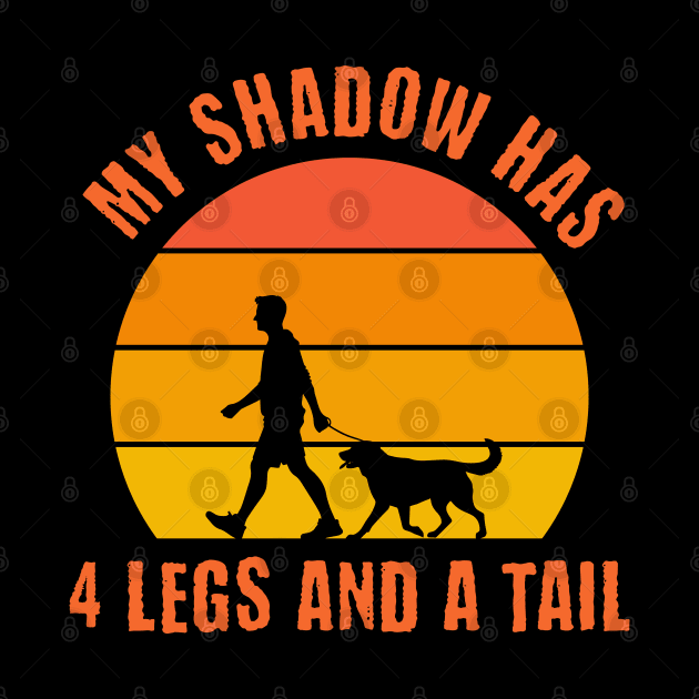 My Shadow Has Four Legs And A Tail -Silhouetted Companion Sunset by Nexa Tee Designs