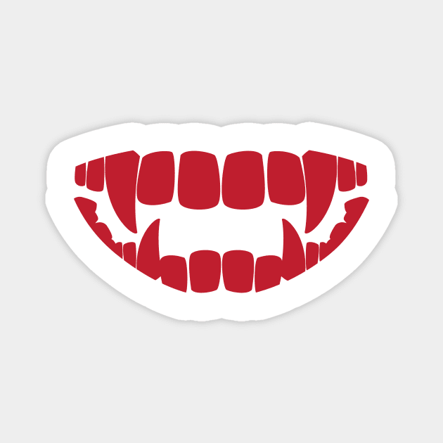 scary teeth face mask Magnet by PIIZ