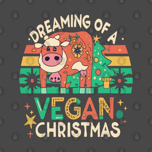 Cute Cow I'm Dreaming of a Vegan Christmas Funny Men Women by rhazi mode plagget