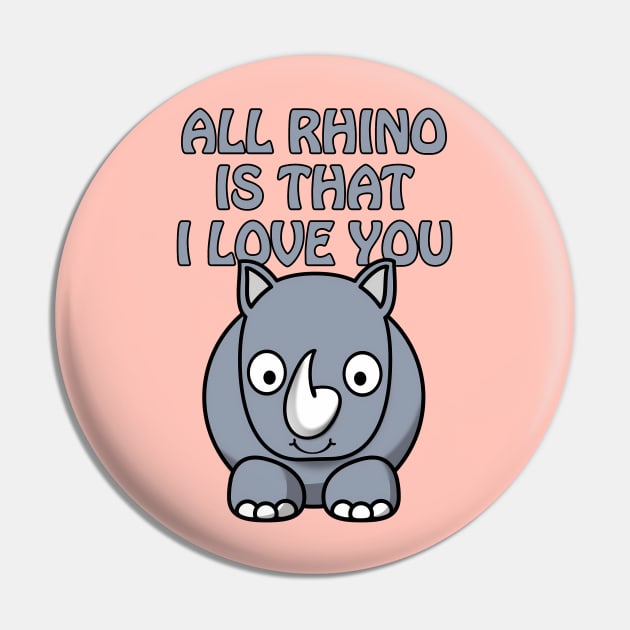 All rhino is that I love you - cute and funny romantic pun for valentines day Pin by punderful_day