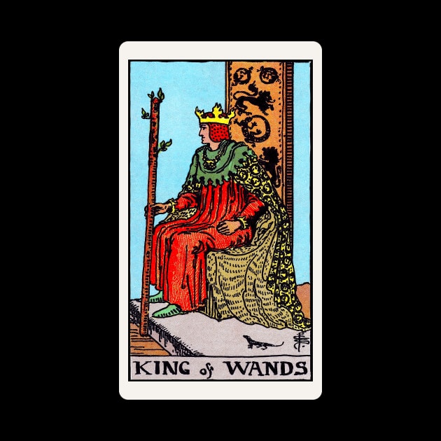 Card #35 - King Of Wands - Rider Waite Smith Tarot by RetroFitted