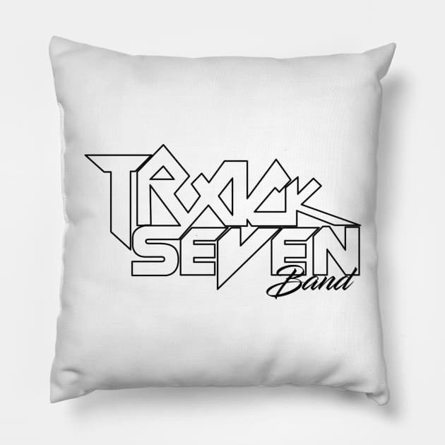 Black transparent Track Seven Band Logo Pillow by TrackSevenBand