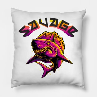 Colorful Shark with cool and spooky position with sharp Pillow