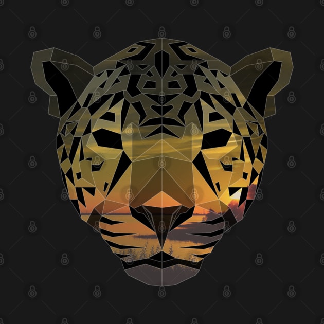 Jaguar Low Poly Double Exposure Art by Jay Diloy