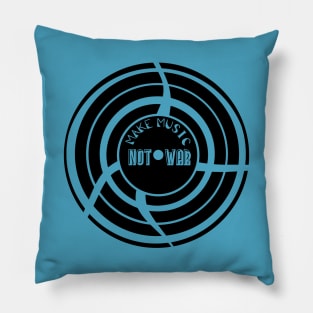 Make Music Not War (Black) Pillow