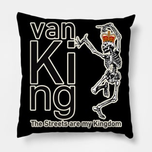 van King - The Skull King Dance - Black and White Pillow