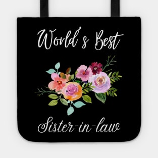 World's best sister-in-law sister in law shirts cute with flowers Tote