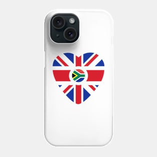 British South African Multinational Patriot Flag Series (Heart) Phone Case