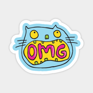 Funny shocked OMG cat Magnet