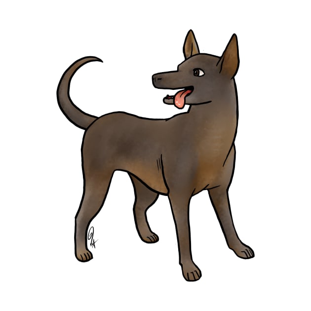 Dog - Xoloitzcuintli - Bald Brown by Jen's Dogs Custom Gifts and Designs
