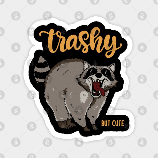 Raccoon - Trashy but cute Magnet by valentinahramov