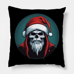 goth Santa skull Christmas Pillow