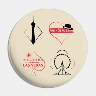 Las Vegas Landmarks Inside Poker Card Symbols Pin