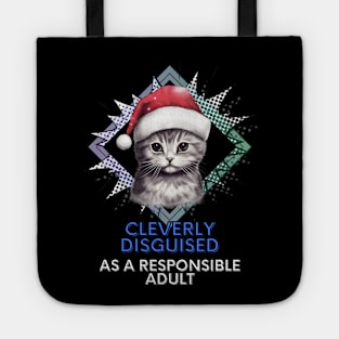 Funny Christmas Cat Sarcastic Tote