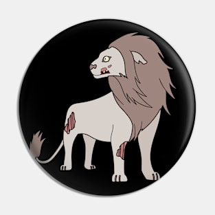 Zombie Lion Cartoon // Funny Halloween Zombie Pin