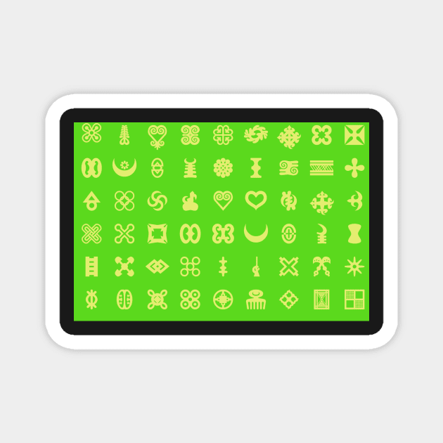 Adinkra Pattern - Green and Gold Magnet by pocshop