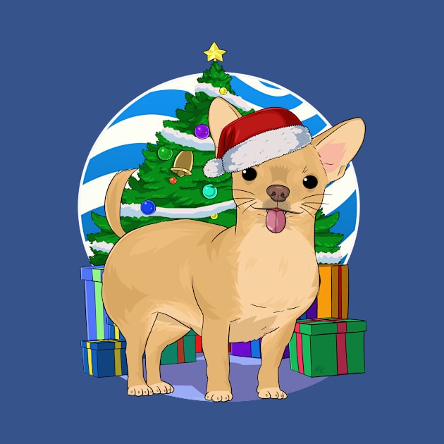 Chihuahua Dog Cute Santa Christmas Gift by Noseking