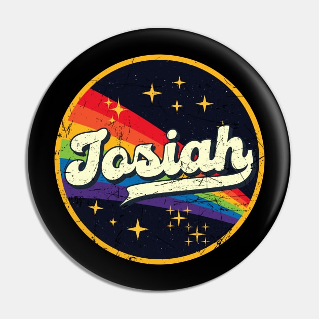 Josiah // Rainbow In Space Vintage Grunge-Style Pin by LMW Art