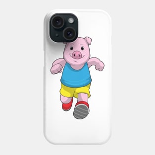 Pig as Runner at Running Phone Case