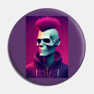 Punk Skull Jacket Rock Concept Digital Illustration Pin