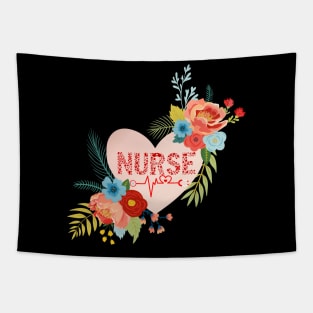 Floral nurse heart Tapestry