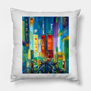 Tokyo in Neon Light Pillow