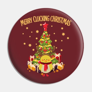 Merry Clucking Christmas Pin