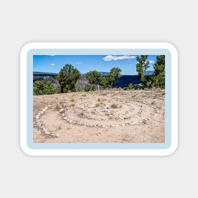 Labyrinth at Montoso Campground Wild Rivers New Mexico Magnet by Debra Martz