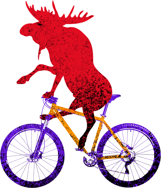 Mountain Bike Moose Kids T-Shirt by NeddyBetty