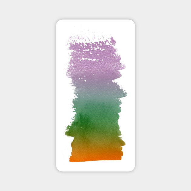 Green, Orange & Purple Bold and Runny Brush Stroke Magnet by diplikaya