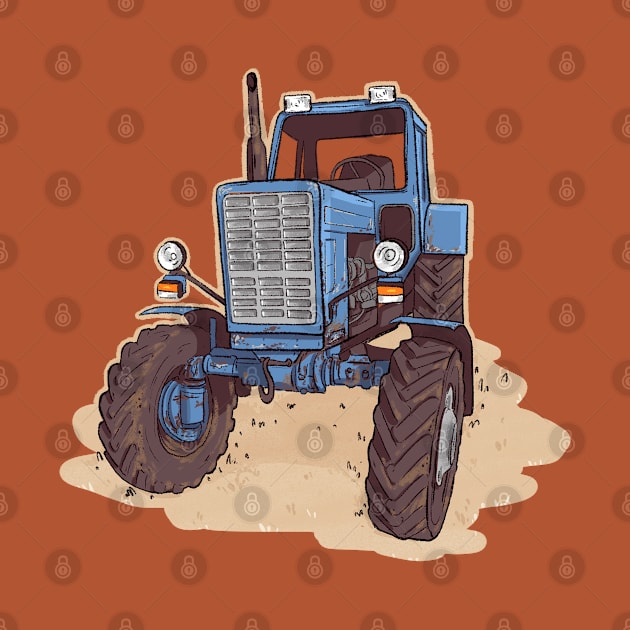 Old blue rusty tractor by hyperactive