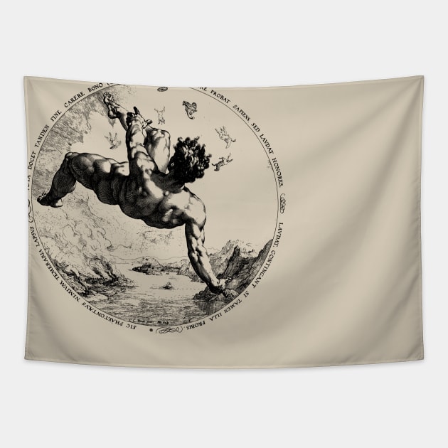 Phaeton - Hendrick Goltzius, Icarus, Greek Mythology, Aesthetic, Goth Tapestry by SpaceDogLaika