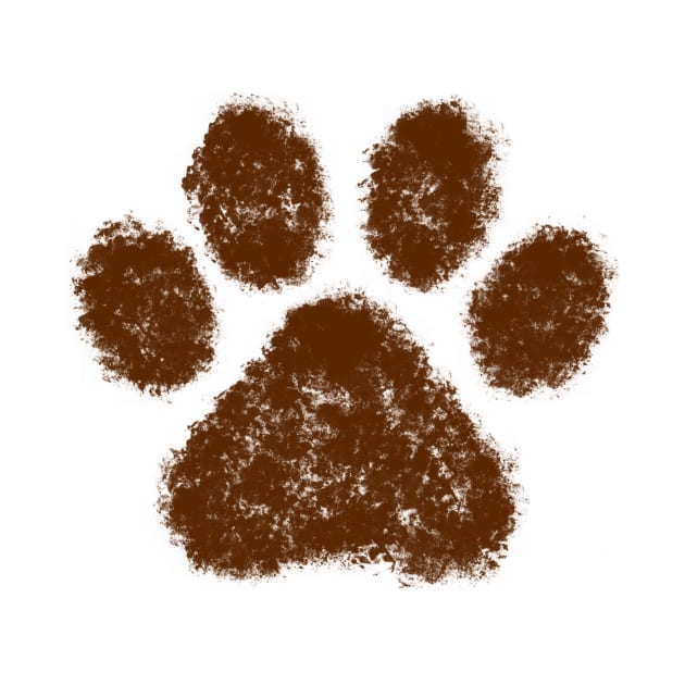 Muddy Animal Paw Print by Art by Deborah Camp