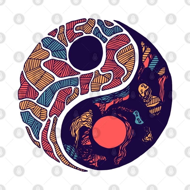 Retro Triad Abstract Yin Yang by kenallouis