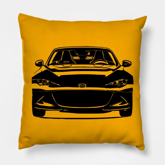 Mazda Miata MX5 IV Simple Sketch B Pillow by CharlieCreator