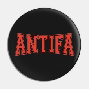 Antifa - Anti-Fascist & Anti-Nationalist Red Text Design Pin