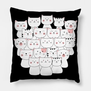 Cute Pile of Cats Pillow