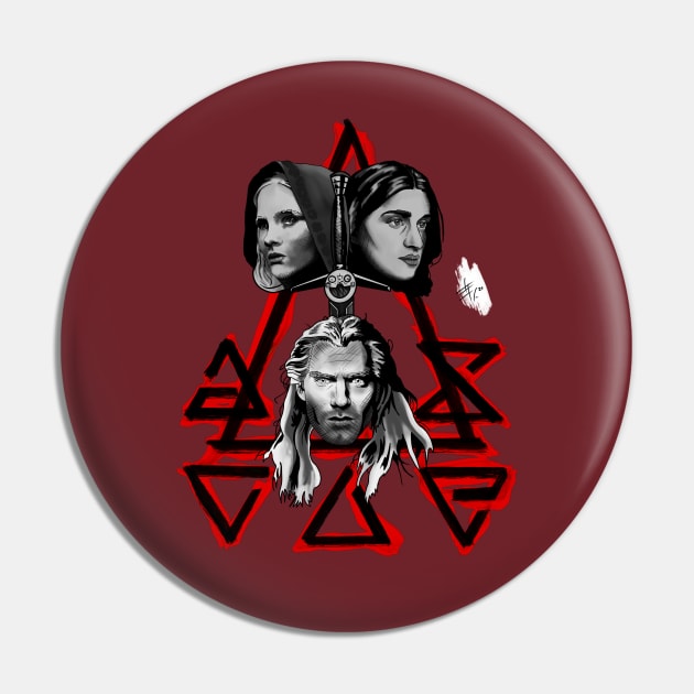 The Witcher Netflix BW Pin by Wayofthepencil