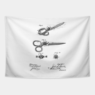 Scissors VINTAGE PATENT DRAWING Tapestry