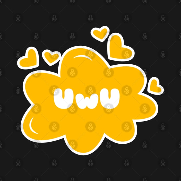 Cute Anime UwU Text Cloud with Hearts by Silvercrowv1